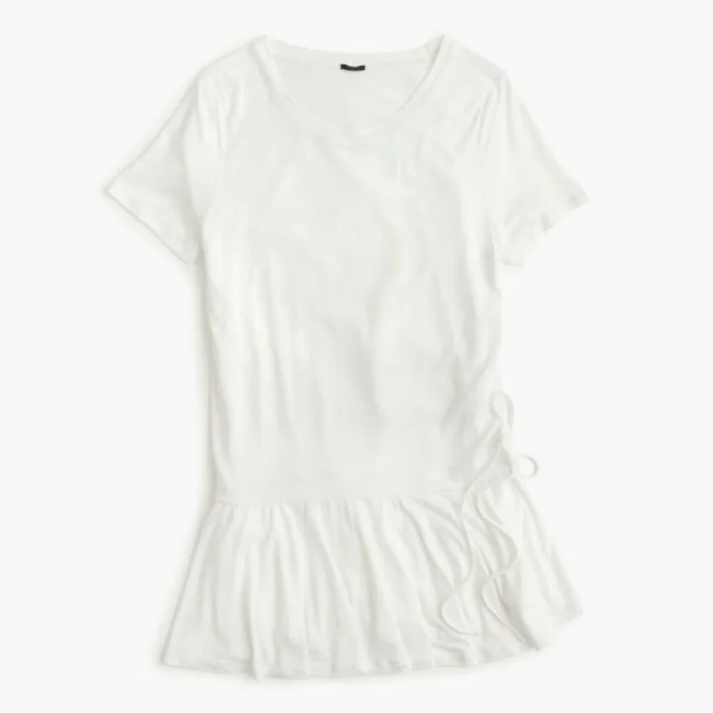 J. CREW Gathered Drawstring Peplum T-Shirt Tee